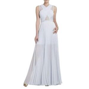 BCBG Max Azria Caia Dress sz 2 Crystal Blue Chiffon Bridesmaid Wedding $455